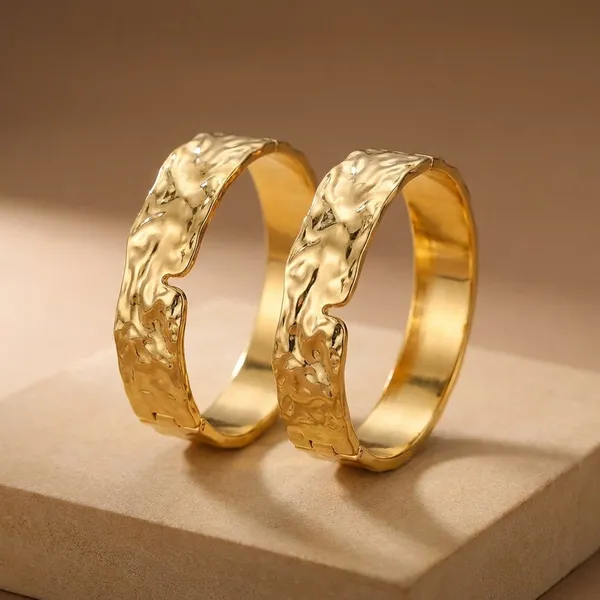 Exclusive_Collection_Gold-Toned_Hammered_Texture_Bangles