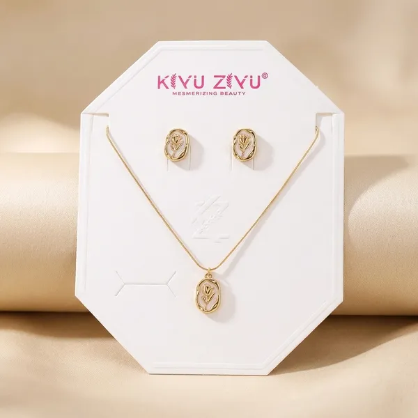 Gold-Tone_Floral_Pendant_Jewelry_Set_With_Necklace_And_Earrings