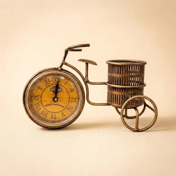 Golden_Metal_Clock_Cycle_Pen_Showpiece_For_Office_Desk