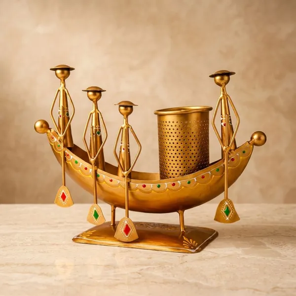 Golden_Copper_Metal_Boat_Pen_Showpiece_For_Office_Desk