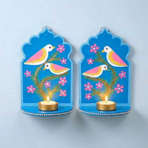 Blue_Wooden_Decorative_Bird_With_Floral_Themed_Showpiece_For_Nature_Inspired_Decor_Pack_Of_2