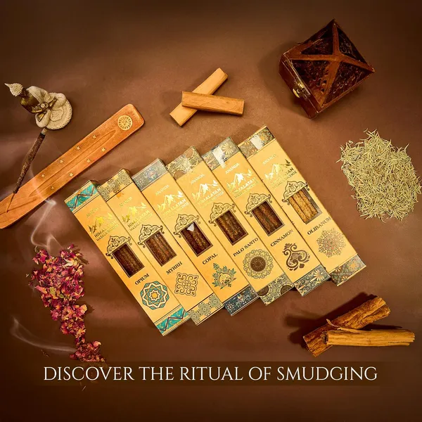 Himalayan_Smudge_Incense_With_6_Fragrant_Scents_-Palo_Santo,_Copal,_Myrrh,_Cinnamon,_Opium,_Olibanum_|_60_Sticks_+_6_Dhoop_|_Masala_Blend