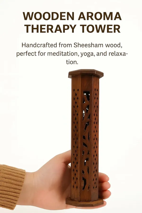 Brown_Rushant_Wooden_Octangle_Tower_With_Incense_Stick_&_Dhoop_Stick_Carved_Drop_Box_With_Rustic_Style_Design|_Incense_Sticks_&_Cone_Burner_Holder_For_Meditation,_Yoga_&_Home_Fragrance_(31_Cm)