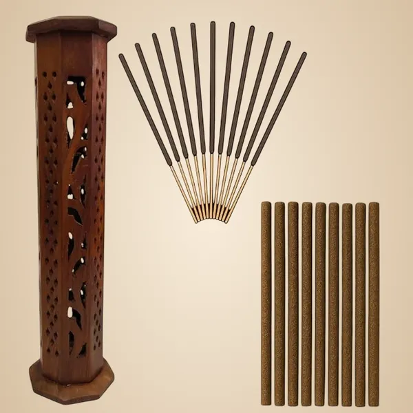 Brown_Rushant_Wooden_Octangle_Tower_With_Incense_Stick_&_Dhoop_Stick_Carved_Drop_Box_With_Rustic_Style_Design|_Incense_Sticks_&_Cone_Burner_Holder_For_Meditation,_Yoga_&_Home_Fragrance_(31_Cm)