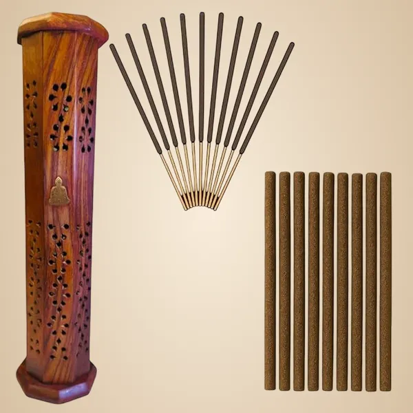 Brown_Rushant_Sheesham_Wood_Tower_Incense_Burner_-Thai_Buddha_Design_Agarbatti_Holder_With_Sandal_Saffron_Dhoop_Stick_|_Handcrafted_|Tower_For_Aromatherapy,_Meditation,_Yoga_&_Home_Fragrance_32Cms