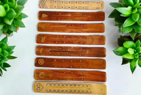 Rushant_Wooden_Incense_Stick_Holders_�_Set_of_6,Ash_Catcher_Burner,_Handcrafted_Premium_Wood,_Random_Design_&_Colour,_Ideal_for_Meditation,_Yoga_&_Home_Fragrance