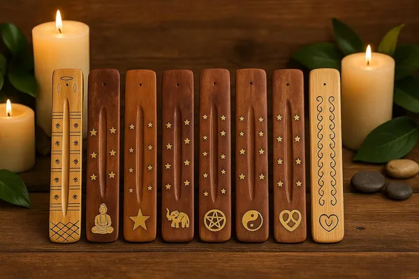 Rushant_Wooden_Incense_Stick_Holders_�_Set_of_6,Ash_Catcher_Burner,_Handcrafted_Premium_Wood,_Random_Design_&_Colour,_Ideal_for_Meditation,_Yoga_&_Home_Fragrance