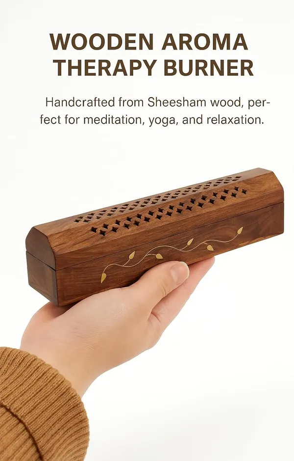 Brown_Rushant_Wooden_Incense_Holder_Coffin_Box_31_Cm_Sheesham_Wood_With_Storage,_Brass_Leaf_Design,_Free_Sandal_Saffron_Dhoop_&_Incense_Sticks