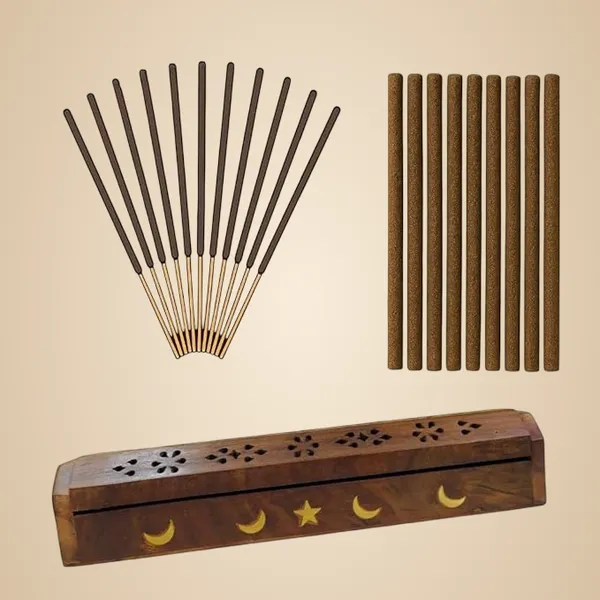 Brown_Rushant_Wooden_Incense_Holder_Coffin_Box_31_Cm_Sheesham_Wood_With_Storage,_Brass_Moon_&_Star_Design,_Free_Sandal_Saffron_Dhoop_&_Incense_Sticks