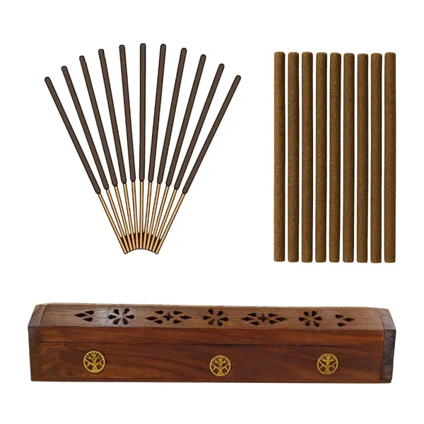 Brown_Rushant_Wooden_Incense_Holder_Coffin_Box_31_Cm_Sheesham_Wood_With_Storage,_Brass_Tree_Of_Life_Design,_Free_Sandal_Saffron_Dhoop_&_Incense_Sticks