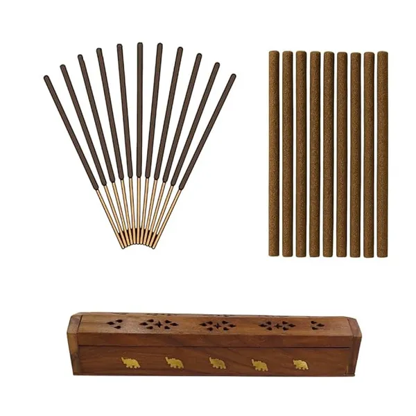 Brown_Rushant_Wooden_Incense_Holder_Coffin_Box_31_Cm_Sheesham_Wood_With_Storage,_Brass_Elephant_Design,_Free_Sandal_Saffron_Dhoop_&_Incense_Sticks
