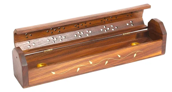 Brown_Rushant_Wooden_Incense_Holder_Coffin_Box_31_Cm_Sheesham_Wood_With_Storage,_Brass_Leaf_Design,_Free_Sandal_Saffron_Dhoop_&_Incense_Sticks