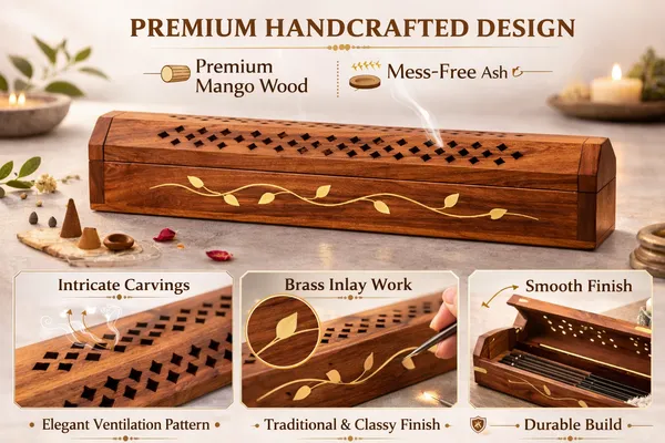 Brown_Rushant_Wooden_Incense_Holder_Coffin_Box_31_Cm_Sheesham_Wood_With_Storage,_Brass_Leaf_Design,_Free_Sandal_Saffron_Dhoop_&_Incense_Sticks