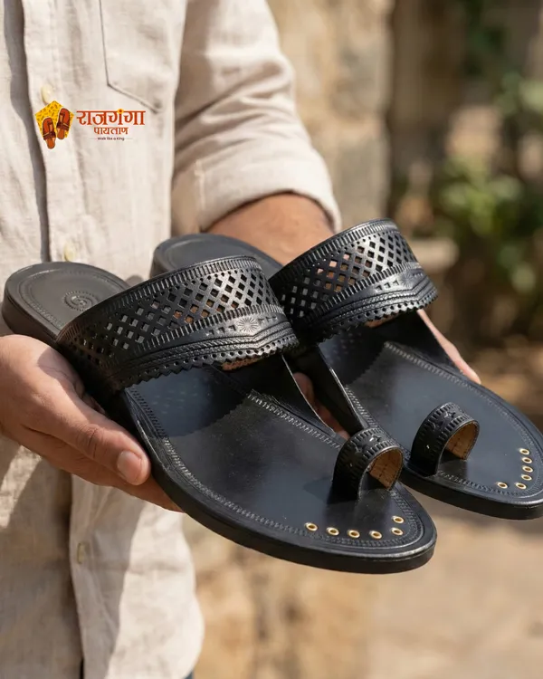 Black_Leather_Angtha_Patta_Kolhapuri_Chappal_For_Men