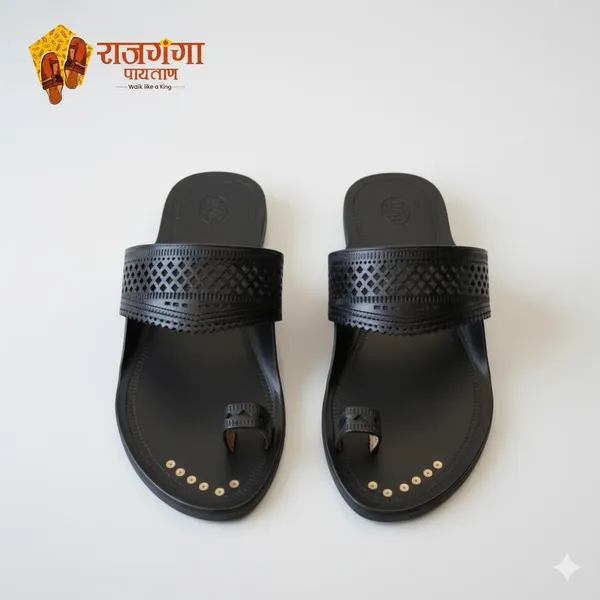 Black_Leather_Angtha_Patta_Kolhapuri_Chappal_For_Men