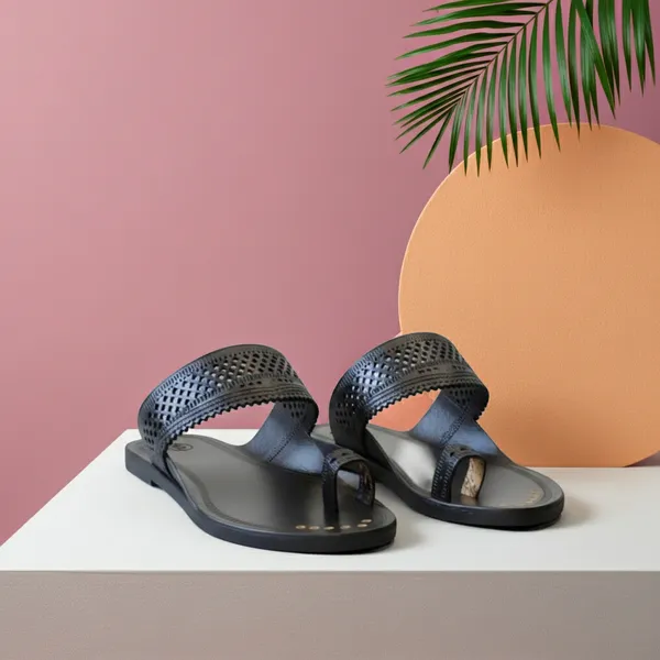 Black_Leather_Angtha_Patta_Kolhapuri_Chappal_For_Men