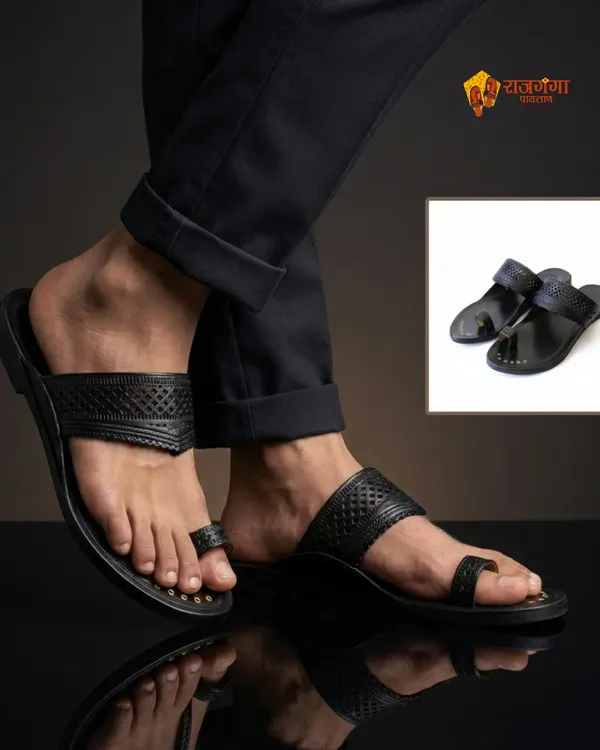 Black_Leather_Angtha_Patta_Kolhapuri_Chappal_For_Men