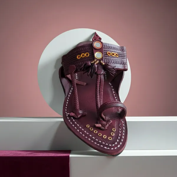 Red_Leather_Sankeshwari_Kapshi_Kolhapuri_Chappal_For_Men