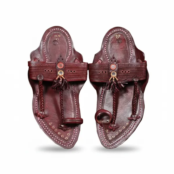 Red_Leather_Sankeshwari_Kapshi_Kolhapuri_Chappal_For_Men