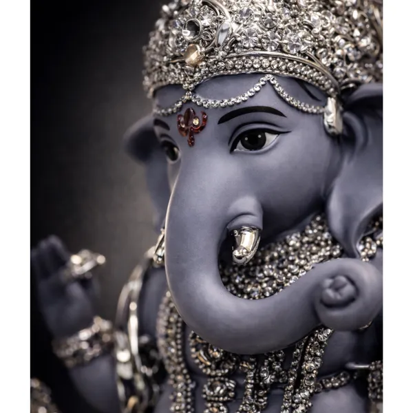 Purple_Charcoal_Grey_Silver_Plated_Ganesha_Idol_For_Home_Temple_&_Gifting