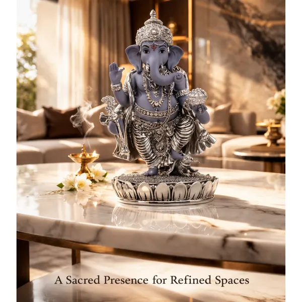 Purple_Charcoal_Grey_Silver_Plated_Ganesha_Idol_For_Home_Temple_&_Gifting