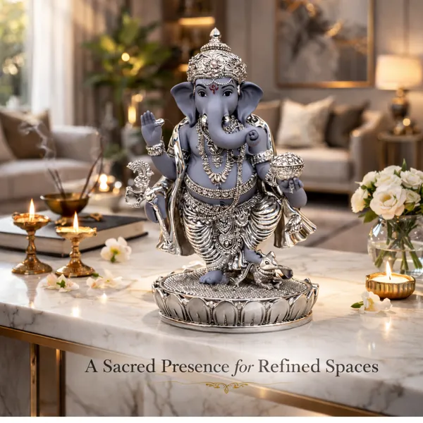 Purple_Charcoal_Grey_Silver_Plated_Ganesha_Idol_For_Home_Temple_&_Gifting