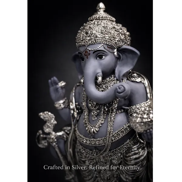 Purple_Charcoal_Grey_Silver_Plated_Ganesha_Idol_For_Home_Temple_&_Gifting