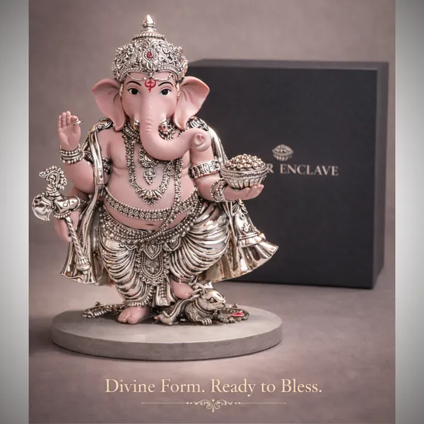 Pink_Dusty_Silver_Plated_Ganesha_Idol_For_Home_Temple_&_Gifting