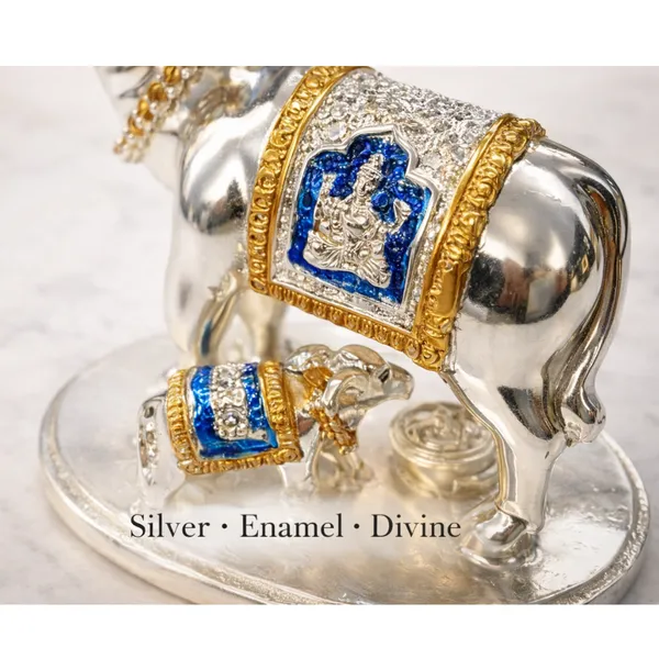 Multicolor_Silver_Plated_Kamdhenu_Idol_With_Enamel_Auspicious_Cow_And_Calf_Murti_For_Home_And_Mandir
