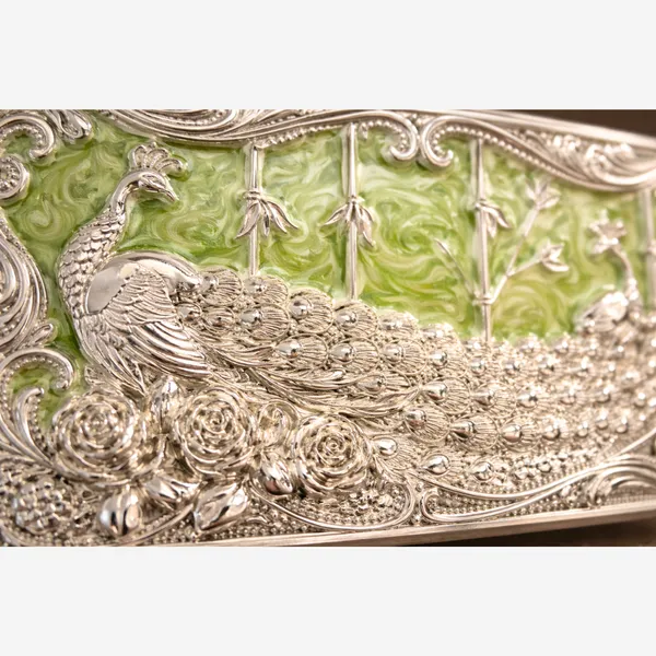 Green_&_Silver_Plated_Peacock_Dry_Fruit_Box_With_Jade_Enamel_Luxury_Gift_Box