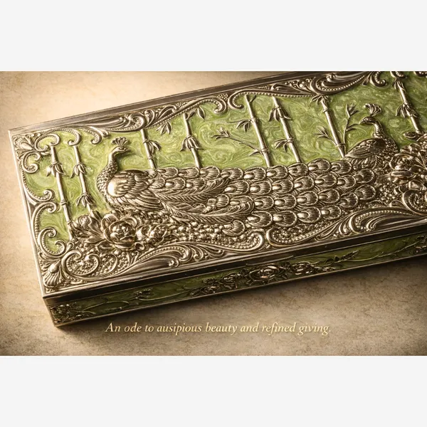 Green_&_Silver_Plated_Peacock_Dry_Fruit_Box_With_Jade_Enamel_Luxury_Gift_Box