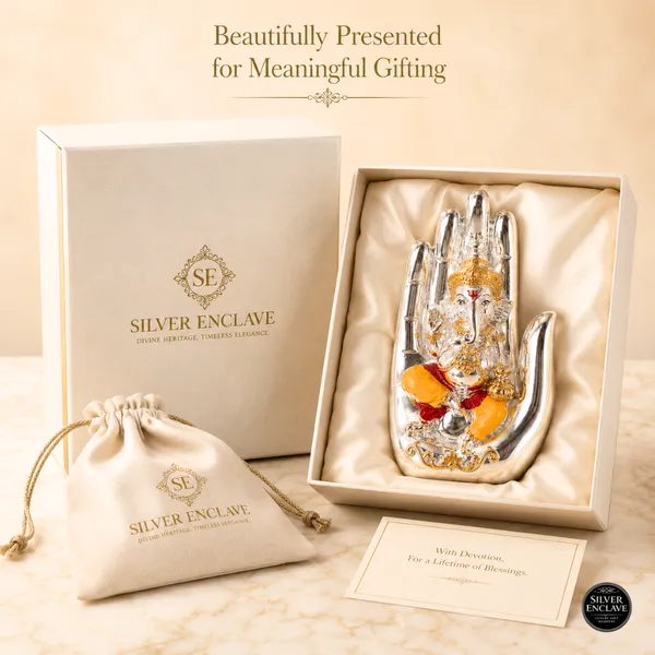 Yellow_Silver_Plated_Palm_Ganesh_Idol_For_Home_Temple,_Pooja_Decor_&_Festive_Gifting
