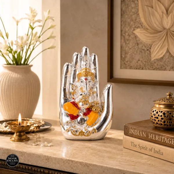 Yellow_Silver_Plated_Palm_Ganesh_Idol_For_Home_Temple,_Pooja_Decor_&_Festive_Gifting