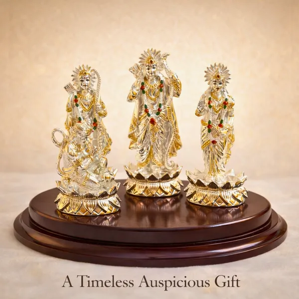 Multicolor_Silver_Plated_Ram_Darbar_Idol_Set_With_Wooden_Base_Ram_Sita_Hanuman_Murti