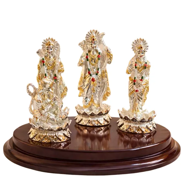 Multicolor_Silver_Plated_Ram_Darbar_Idol_Set_With_Wooden_Base_Ram_Sita_Hanuman_Murti