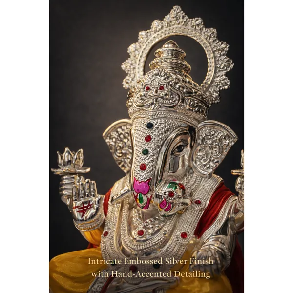 Yellow_&_Silver_Plated_Dagdusheth_Ganesh_Idol_For_Home_Temple_&_Auspicious_Gifting
