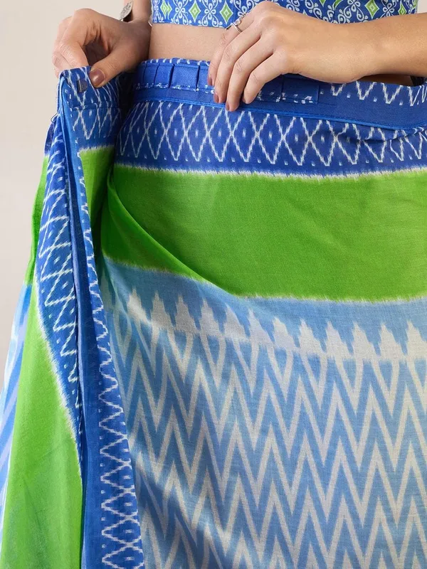 Aqua_Blue_Minute_Ready_To_Wear_Mul_Cotton_Digital_Printed_Saree_With_Pocket_For_Women_&_Girl'S