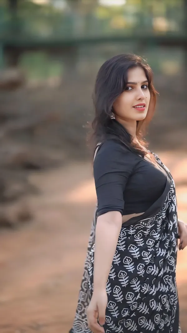 Black__-Minute_Ready_To_Wear__Cotton_Saree_For_Women_&_Girl'S