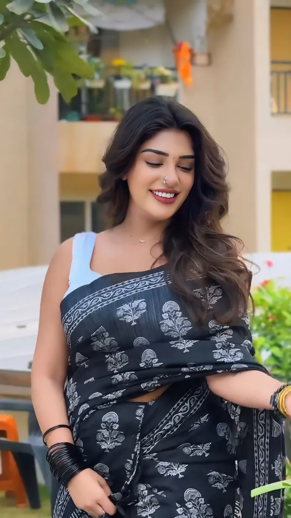 Black_-Minute_Ready_To_Wear__Cotton_Saree_For_Women_&_Girl'S