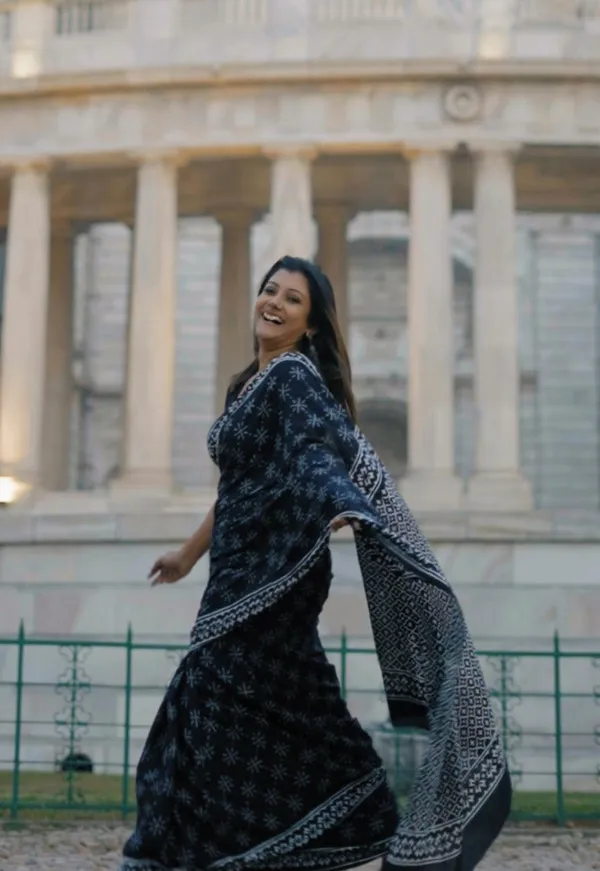 Black_-Minute_Ready_To_Wear__Cotton_Saree_For_Women_&_Girl'S