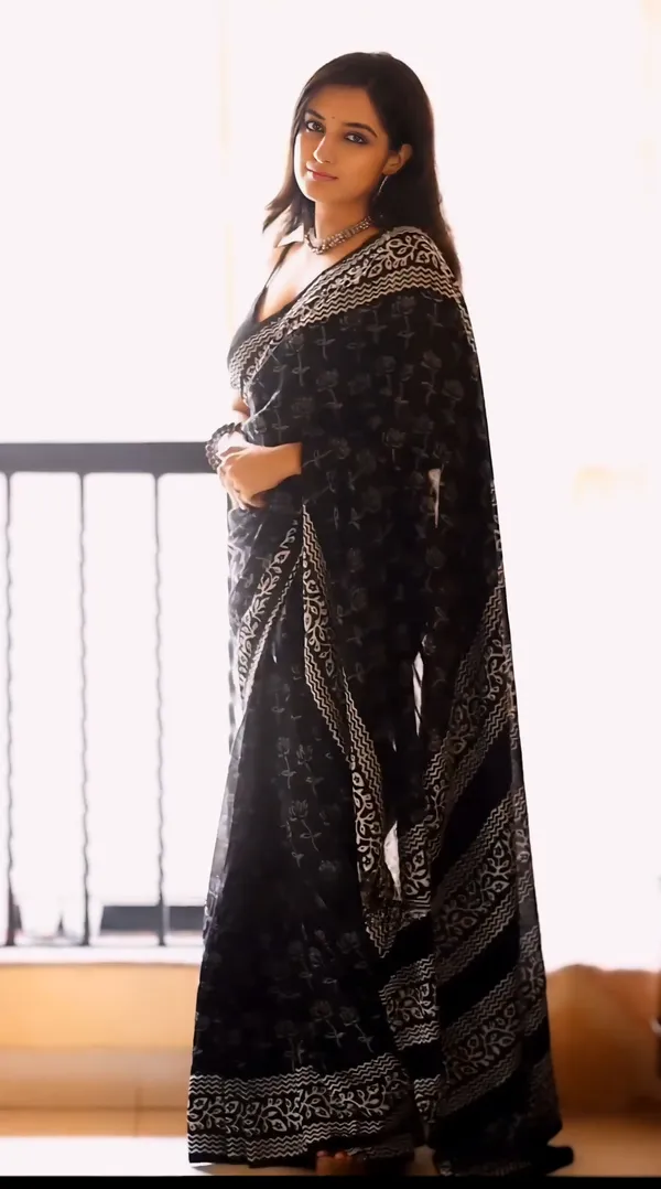 Black__-Minute_Ready_To_Wear__Cotton_Saree_For_Women_&_Girl'S