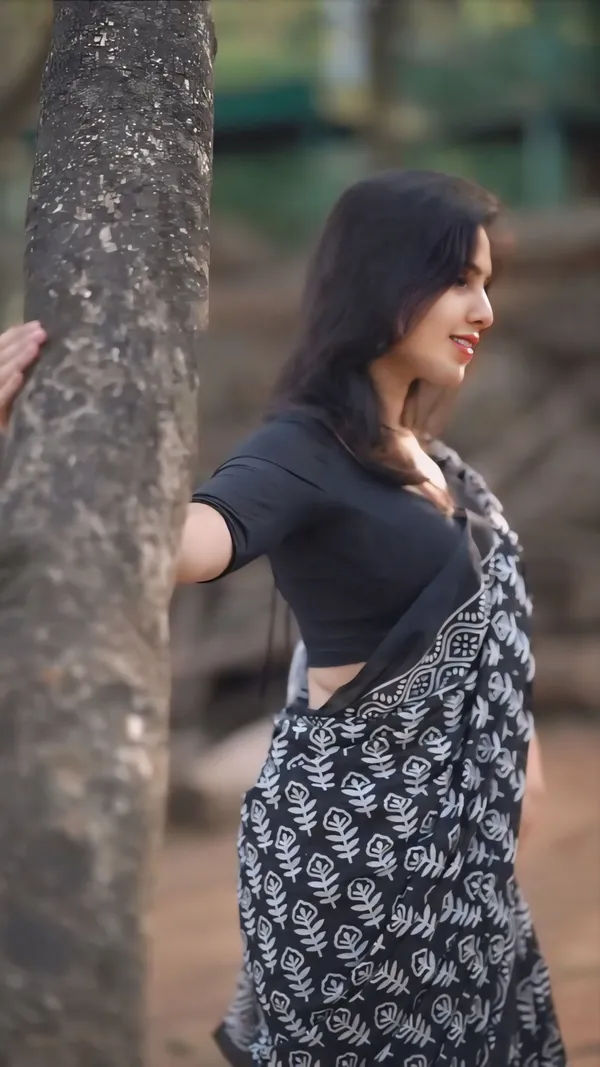 Black__-Minute_Ready_To_Wear__Cotton_Saree_For_Women_&_Girl'S