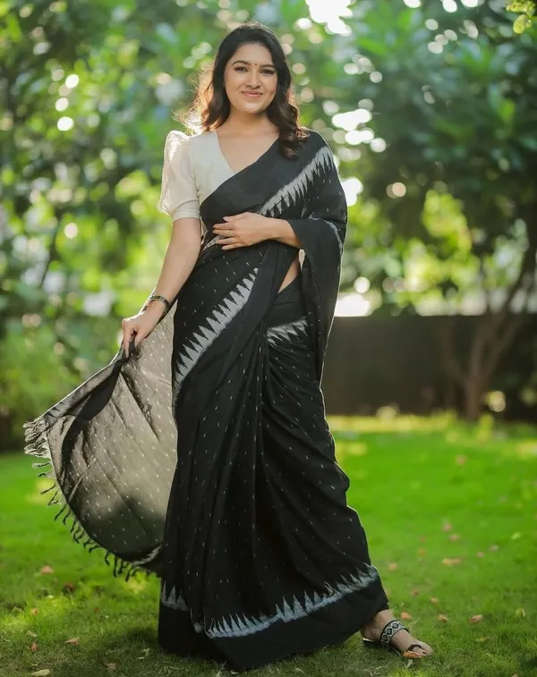Black_-Minute_Ready_To_Wear__Cotton_Saree_For_Women_&_Girl'S