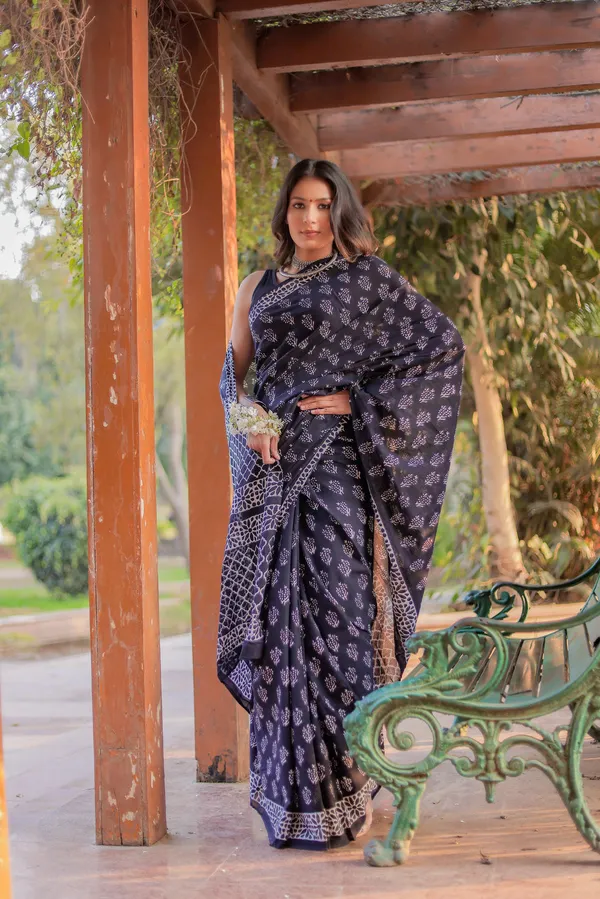 Black_-Minute_Ready_To_Wear__Cotton_Saree_For_Women_&_Girl'S