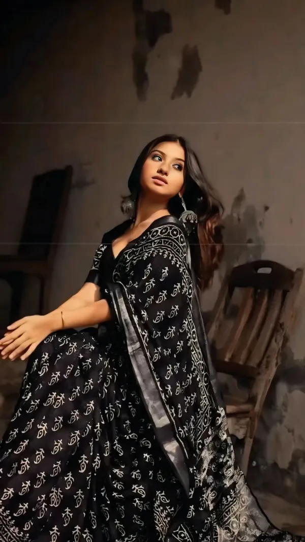 Black_-Minute_Ready_To_Wear__Cotton_Saree_For_Women_&_Girl'S