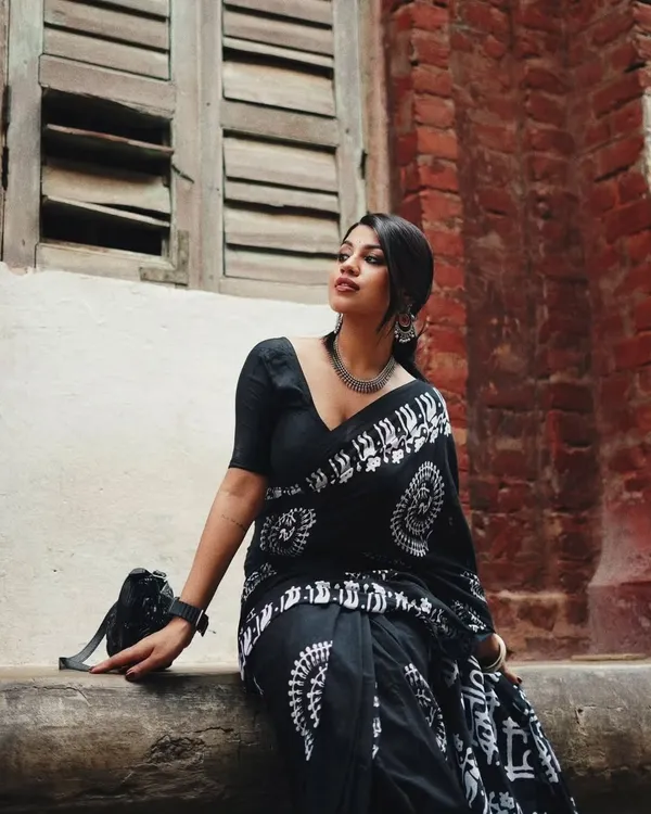 Black_-Minute_Ready_To_Wear__Cotton_Saree_For_Women_&_Girl'S
