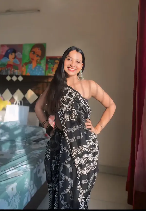 Black__-Minute_Ready_To_Wear__Cotton_Saree_For_Women_&_Girl'S