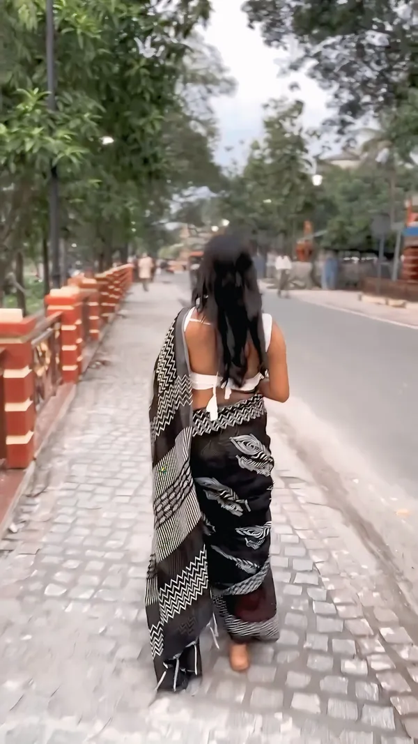 Black_-Minute_Ready_To_Wear__Cotton_Saree_For_Women_&_Girl'S