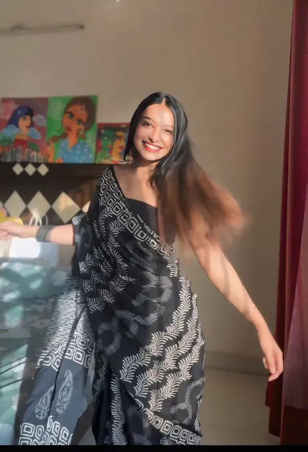Black__-Minute_Ready_To_Wear__Cotton_Saree_For_Women_&_Girl'S
