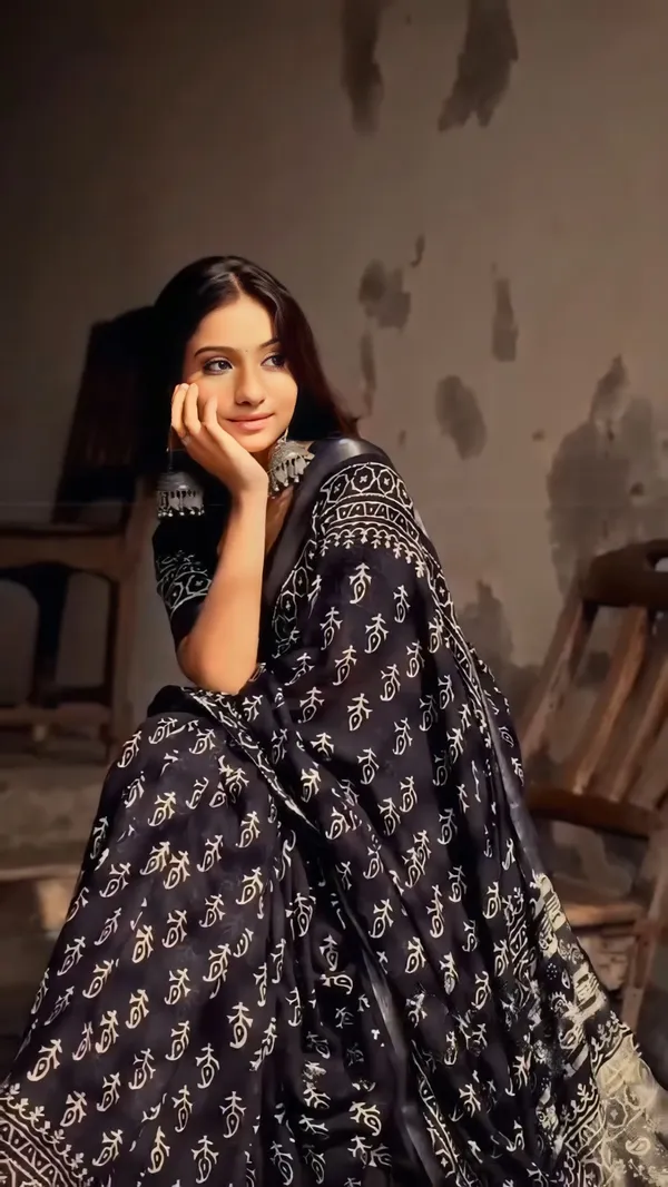 Black_-Minute_Ready_To_Wear__Cotton_Saree_For_Women_&_Girl'S